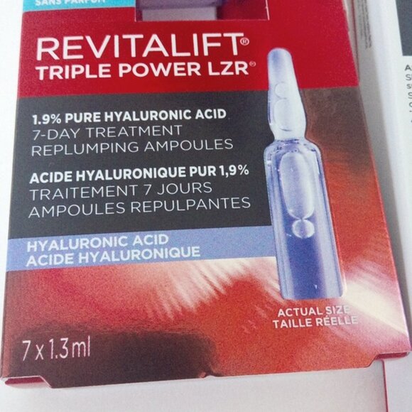 2 Boxes L'Oreal Paris Revitalift Triple Power1.9% Hyaluronic Acid 7Day Treatment - Picture 7 of 8